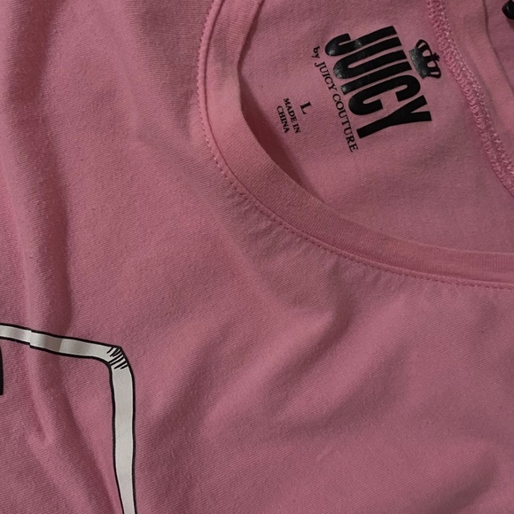 Juicy Couture Womens Crew Neck Short Sleeve Juice Box T-Shirt Hot Pink L - Picture 3 of 3